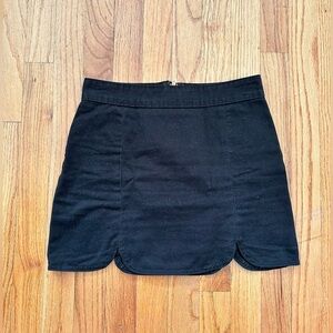 Forever 21 Black Denim Scallop Skirt